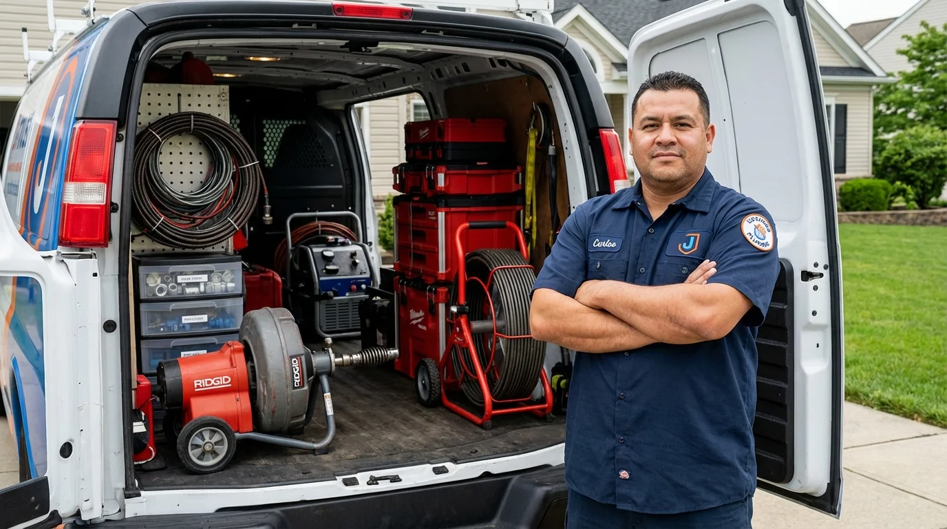 Professional drain cleaning equipment and Johns Plumbing LLC plumber in Silverdale